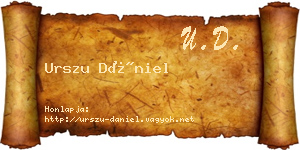 Urszu Dániel névjegykártya
